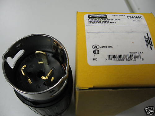 NEW HUBBELL CS8365C TWIST LOCK MALE PLUG 50A 250VAC  