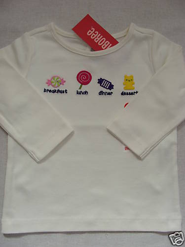 Gymboree CANDY SHOPPE Ivory Breakfast Lunch Dinner Dessert Top Shirt 