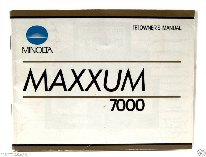 MINOLTA MAXXUM 7000 INSTRUCTION MANUAL EXCELLENT COND  