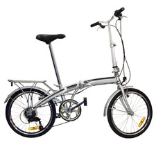 Folding Bike 20" Shimano 6 Speed Bike Fold Storage Silver College School Sports
