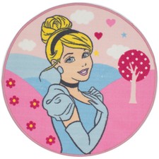 DISNEY PRINCESS ENCHANTING CINDERELLA FLOOR RUG 80CM GIRLS KIDS PINK NEW