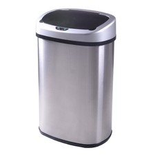 New 13-Gallon Touch-Free Sensor Automatic Stainless-Steel Trash Can Kitchen 50R