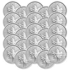 Lot of 25 x 1 oz 2017 Canadian Maple Leaf Silver Coin